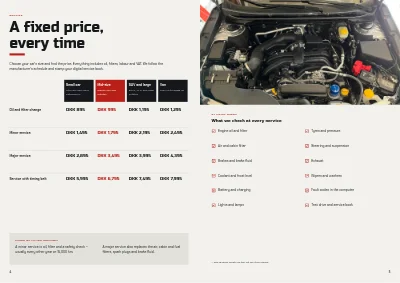 الصفحات 4–5 من Service catalogue for a car garage – 16 pages