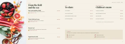 Pages 4–5 of Menu booklet for a restaurant – 8 pages