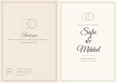 Cover of Wedding programme with songs and seating plan – 24 pages