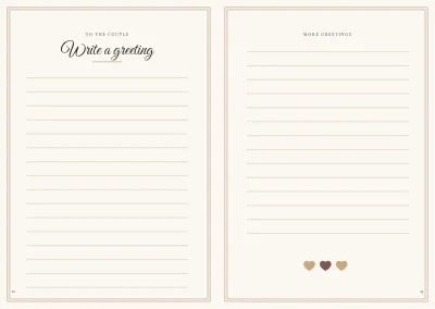 Pages 22–23 of Wedding programme with songs and seating plan – 24 pages