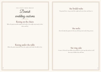 Pages 16–17 of Wedding programme with songs and seating plan – 24 pages
