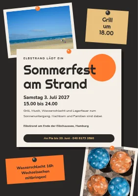 Strand-Sommerparty — Aushang