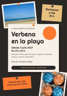 Fiesta de verano en la playa — tablón de anuncios