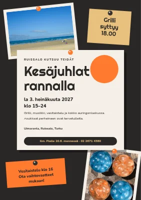 Rantakesäjuhla — ilmoitustaulu