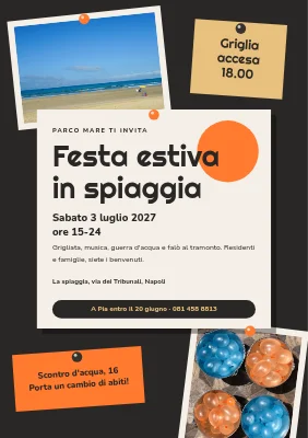 Festa d'estate in spiaggia — bacheca