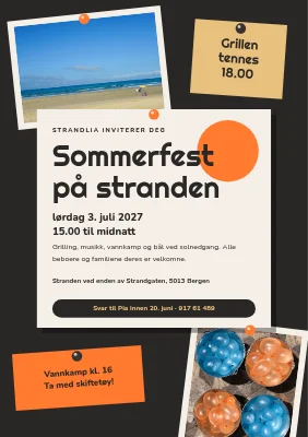 Sommerfest på stranden — oppslagstavle