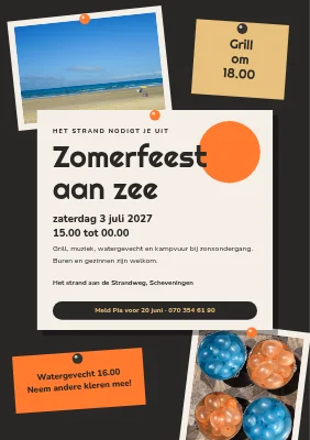Zomers strandfeest — prikbord