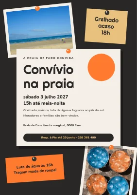 Festa de verão na praia — mural de avisos