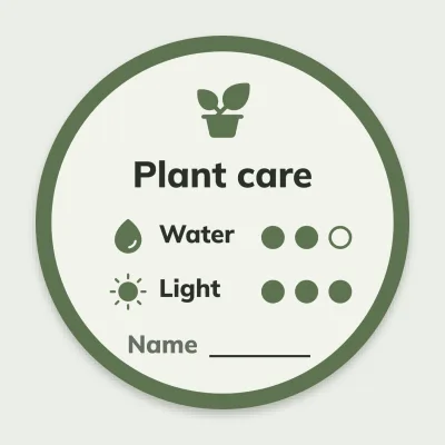 Plant care on a label