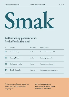 Kaffesmaking på brenneriet