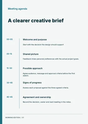 A clearer creative brief — Meeting agenda