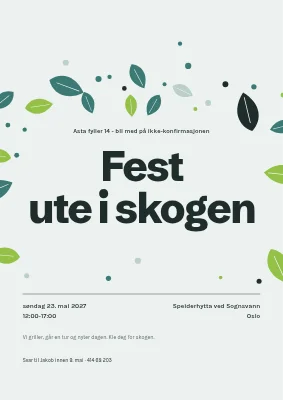Ikke-konfirmasjonsfest — en fest i skogen med løvkonfetti