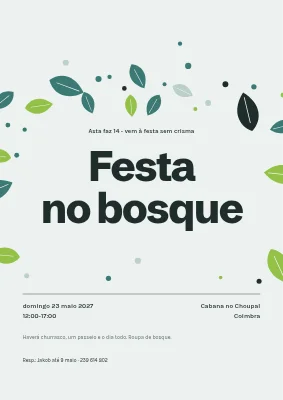 Festa de não-crisma — uma festa no bosque com confetti de folhas