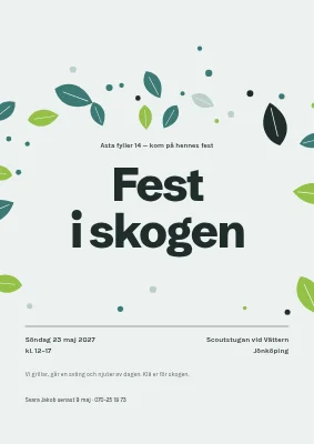 Okonfirmationsfest — fest i skogen med lövkonfetti
