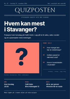 Pubquiz på Frederiksberg — avisforside