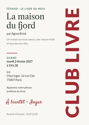 Club de lecture à Haderslev — livre du mois