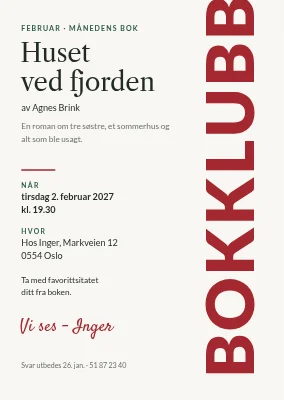 Bokklubb i Haderslev — månedens bok
