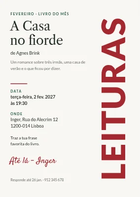 Clube de leitura em Haderslev — livro do mês