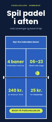 Roll-up til padelcenter — spil padel i aften