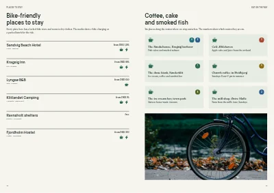 Pages 22–23 of Cycle route guide for a tourist region – 32 pages