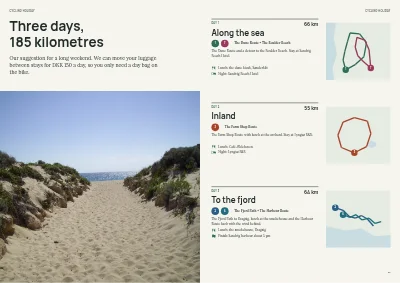 Pages 24–25 of Cycle route guide for a tourist region – 32 pages