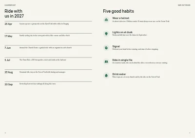 Pages 28–29 of Cycle route guide for a tourist region – 32 pages