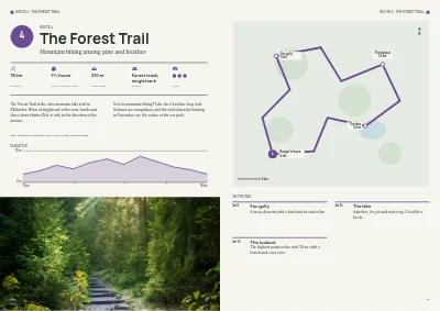 Pages 12–13 of Cycle route guide for a tourist region – 32 pages