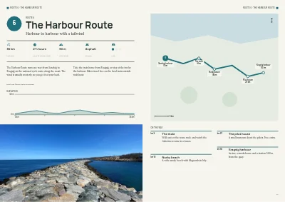Pages 16–17 of Cycle route guide for a tourist region – 32 pages