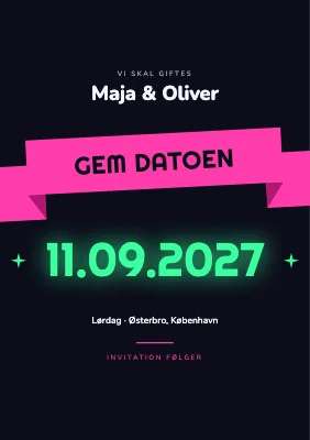 Gem datoen — pink bånd og neon