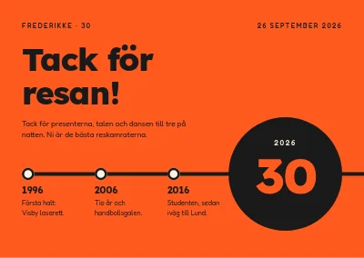30-årsdag — tackkort med livslinje
