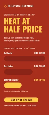 District heating roll-up — heat at half the price