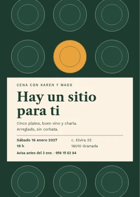 Cena con amigos — una mesa puesta, vista desde arriba