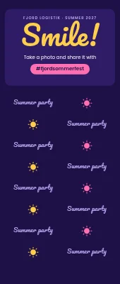 Photo wall roll-up — smile at the summer party