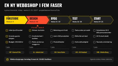 Projektfaser i fem steg