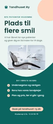 Roll-up til tandklinik — plads til nye smil