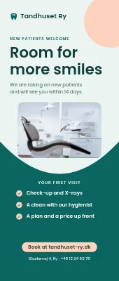 Dental clinic roll-up — room for new smiles