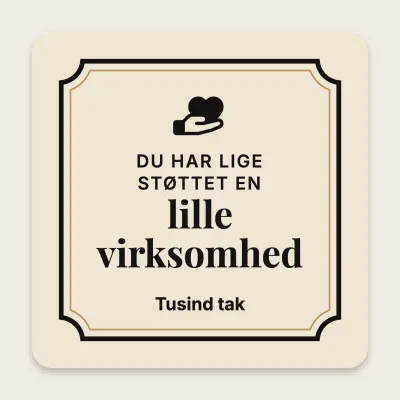 Du har støttet en lille virksomhed