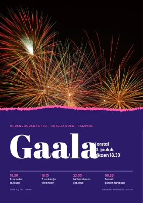 Uudenvuodenaaton gaala — ilotulitus ja repäisty reuna