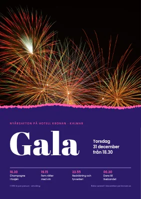 Nyårsgala — fyrverkerier och sliten kant