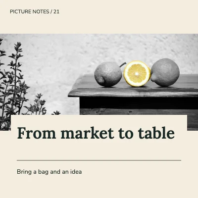 From market to table · Panoramic card