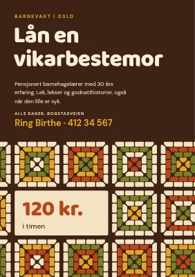 Barnevakt — reservebestemor og heklede ruter