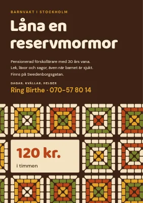 Barnvakt — reservmormor och virkade rutor