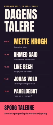 Roll-up til konference — dagens talere