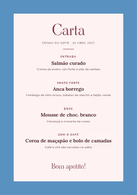 Página 2 de Menu de crisma — magnólia num céu azul