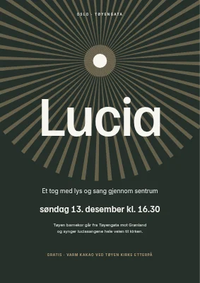 Luciatog — lysstråler i mørket