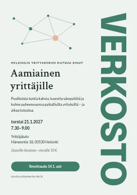 Verkostoitumistapahtuma — aamiainen freelancereille