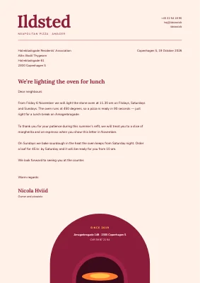 Letterhead — Neapolitan pizzeria