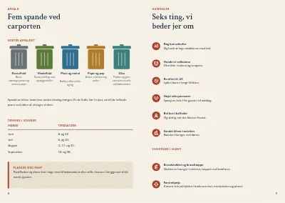 Side 8–9 af Velkomstmappe for sommerhusudlejer – 20 sider