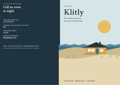 Cover of Welcome folder for a holiday home owner – 20 pages