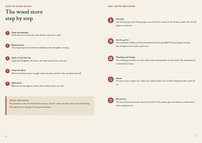 Pages 6–7 of Welcome folder for a holiday home owner – 20 pages